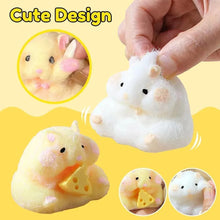 Load image into Gallery viewer, Squishy Hamster Toy with Cheese – Cute Stress Reliever, Fidget Toy for Kids &amp; Teens