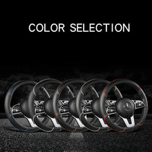 Load image into Gallery viewer, All Seasons Leather Diamond Steering Wheel Cover Universal Fit for 14 .5-15 Inch Durable Leather Cover Anti-Slip Veins Design