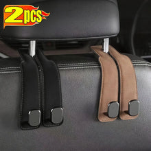 Load image into Gallery viewer, Universal Car Seat Back Headrest Hook Phone Holder Foldable ABS Leather Suede Auto Vehicle Organizer Hanger Bag Purse Storage