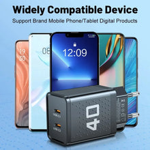 Load image into Gallery viewer, Total PD 40W USB C Fast Charger for iPhone 14 15 Xiaomi Samsung Huawei QC 3.0