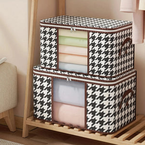 "Large Capacity Storage Box: Portable Household Organizer with Handles, Foldable