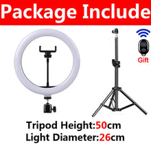 Load image into Gallery viewer, LED Selfie Ring Lighting Photographic Selfie Ring Lamp USB Remote Fill light For YouTube TikTok Video Live Phone Holder &amp; Tripod