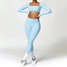 Load image into Gallery viewer, 2PCS Yoga Suit Sports Set Women Quick-Drying Gym Set Women Tracksuit Running Workout Long Sleeve Sports Shirt Yoga Clothing