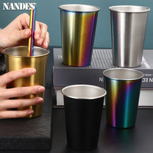 Load image into Gallery viewer, 350/500ml Stainless Steel Cups Household Office Bar Kitchen Drinks Coffee Tumbler Tea Drinking Beer Mug Metal Travel Drink Cup