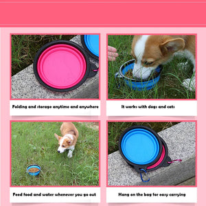 Collapsible Silicone Dog Bowl Portable Travel Camping Pet Food Water Bowl