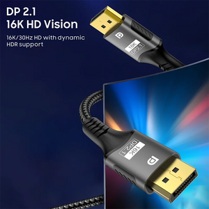 DisplayPort 2.1 Cable - 8K 120Hz, 4K 240Hz, HDR