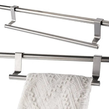 Load image into Gallery viewer, Over Door Towel Rack - Stainless Steel Hanging Bar for Bathroom and Kitchen Cabinet