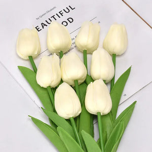 5/10Pcs Artificial Tulip Flowers - PE Foam Fake Bouquets for Wedding & Home Decor