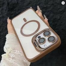 Load image into Gallery viewer, Luxury Magnetic Shockproof Phone Case For iPhone 15 14 13 12 11 16 17 Pro Max Plus 16E Funda Stand Glass Lens Protection Cover