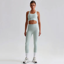 Load image into Gallery viewer, Naked Feel Yoga Set Women Fitness Sportswear 2 Piece Strappy Sports Bra High Waist Gym Leggings Workout Outfit Active Wear