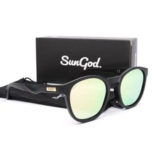 Load image into Gallery viewer, SUNGOD MIRAS Blue Mirror Sunglasses Men's Polarized Lens Glasses Retro Fashion Square Men's Sunglasses Sport SO1: with box
