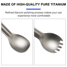 Load image into Gallery viewer, Titanium Camping Spork Spoon Fork - Lightweight Outdoor Tableware Picnic Hiking