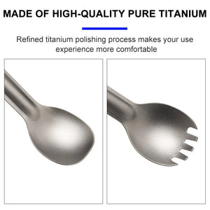 Titanium Camping Spork Spoon Fork - Lightweight Outdoor Tableware Picnic Hiking