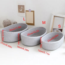 Load image into Gallery viewer, Handmade Cotton Thread Storage Basket Office Stationery Cosmetics Toy Organizer