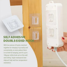 Load image into Gallery viewer, 10 Pairs Double Sided Sticky Wall Hooks Transparent Adhesive Strong Hold