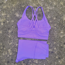 Load image into Gallery viewer, Solid Color Gym Fitness Set Tight Soft cross Fitness Bra 2pc compression High Waist Yoga Legging Suit Comprehensive Training Jog