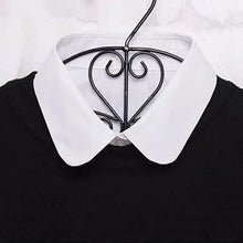 Load image into Gallery viewer, Women's Solid Colour Black White Vertical Small Flip Collar Versatile Shirt Jumper Jumper Fashion Lace False Collar Four Seasons