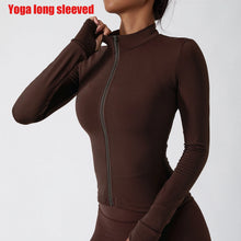 Load image into Gallery viewer, Yoga Long Sleeve Sports Jacket Women's Zip Fitness Yoga Shirt Slim Fit Gym Top Activewear Running Coats Workout Cycling Clothes