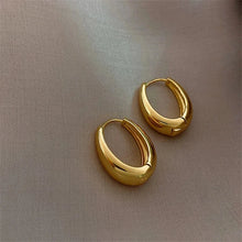 Load image into Gallery viewer, 2024 New Classic Copper Alloy Smooth Metal Hoop Earrings For Woman Fashion Korean Jewelry Temperament Girl's Daily Wear earrings
