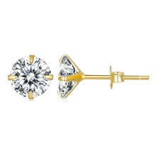 Load image into Gallery viewer, Bamoer CZ Stud Earrings 925 Sterling Silver Platinum Plated Round Cubic Zirconia Hypoallergenic Barbell Earrings 4-7mm
