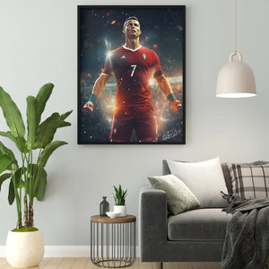 CR7 Cristiano Ronaldo Canvas Art – Portugal Football Star Motivational Quote Decor