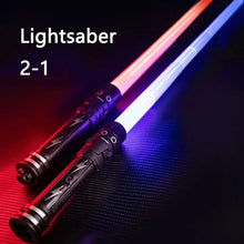 Load image into Gallery viewer, Red Blue Laser Sword Lightsaber Double Saber Rave Toy Flashing Cosplay Weapon