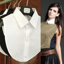 Load image into Gallery viewer, Women's Solid Colour Black White Vertical Small Flip Collar Versatile Shirt Jumper Jumper Fashion Lace False Collar Four Seasons