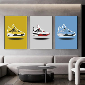 Designer Sneakers Canvas Art - Luxury Fashion Shoes Poster Print Home Decor