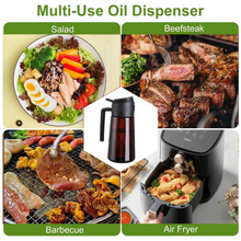 Load image into Gallery viewer, 2-in-1 Glass Oil Dispenser &amp; Sprayer 16oz Leakproof Olive Oil Bottle for Cooking Air Fryer BBQ Baking Salad