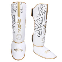 Load image into Gallery viewer, High-Quality PU Leather Boxing Shin Guards Ankle Support Protector MMA Muay Thai Training Leg Warmers Light Kicking Shin Pads
