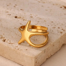 Load image into Gallery viewer, Stainless Steel Zircon Geometric Rings For Women Luxury Evil Eye Gold Color Adjustable Trendy Wedding Aesthetic Jewerly Gift