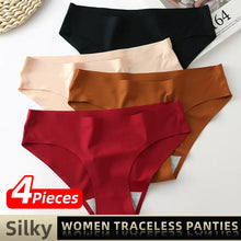 Load image into Gallery viewer, Women&#39;s Traceless Panties Set Ice Silk Smooth Underwear Low Waist L XL 2XL