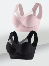 Load image into Gallery viewer, 2PCS Women Sport Lace Bras Plus Size Seamless Bra Bralette Backless Lady Brassiere Vest Female Gather Shock-Proof Wireless L-3XL