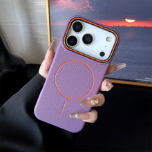 Load image into Gallery viewer, Frosted Hit Color Lichee Pattern Magnetic Phone Case For iPhone 17 Air 16 15 14 13 12 11 Pro Max Plus For Magsafe TPU Soft Cover