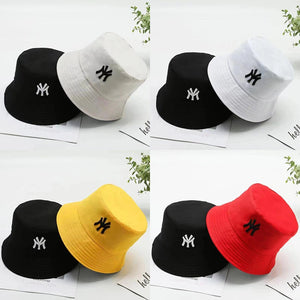 Unisex Letter Bucket Hat - Embroidered Fisherman Cap Sunscreen Outdoor