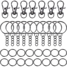 Load image into Gallery viewer, 70Pcs/Set Swivel Snap Hook and Key Rings with Chain Jump Rings Connectors for DIY Keychain Lanyard Jewelry Making Supplies