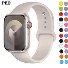 Load image into Gallery viewer, Silicone Band For Apple Watch strap 44mm 45mm 40mm 41mm 42-38mm 45 mm sport bracelet iwatch series 8 7 6 5 4 3 SE 9 Ultra 2 49mm