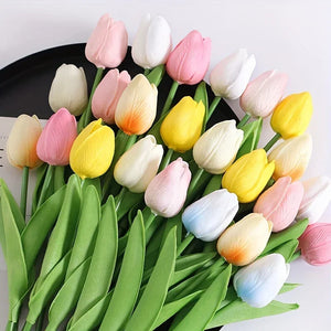 5/10Pcs Artificial Tulip Flowers - PE Foam Fake Bouquets for Wedding & Home Decor