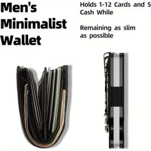 Load image into Gallery viewer, Minimalist Slim RFID Blocking Wallet For Men - Light Weight, Durable &amp; Compact- Aluminum Wallet With Money Clip (Black）