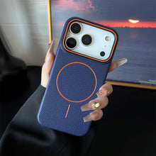 Load image into Gallery viewer, Frosted Hit Color Lichee Pattern Magnetic Phone Case For iPhone 17 Air 16 15 14 13 12 11 Pro Max Plus For Magsafe TPU Soft Cover