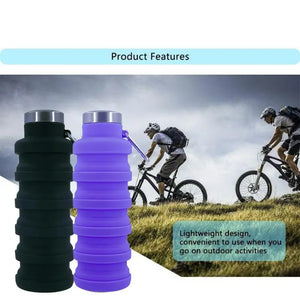 Collapsible Reusable Water Bottle BPA Free Silicone Foldable Portable Hiking Cup