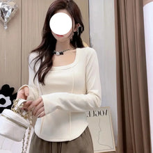 Load image into Gallery viewer, Autumn Winter Velvet Slimming T-shirt - Square Neck Women&#39;s Base Layer