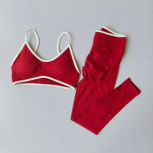 Load image into Gallery viewer, Women's Gym Yoga Set Seamless High Waist Leggings Sports Bra Top Workout Outfit Fitness Activewear Running Training Clothes Suit