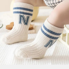 Load image into Gallery viewer, 3 Pairs Baby Letter Knee High Socks - Cotton Infant Toddler Boys Girls Cute