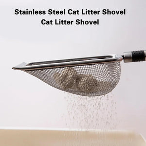 Stainless Steel Cat Litter Scoop Aluminum Alloy Pet Cleaning Tool Durable Handle