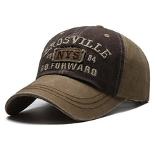Load image into Gallery viewer, Four Seasons Men Baseball Cap Casual Distressed Washed Cotton Letter Embroidered Cap Bent Brim Dome Casual Sun Protection Hat