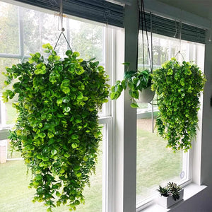 Artificial Hanging Plants – Faux Eucalyptus Leaf Greenery Vine (UV Resistant)