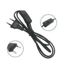 Load image into Gallery viewer, White/Black EU Plug button 303 switch power cord 2pin wire desk lamp switch cable AC 220V Extension Power Cord Switch