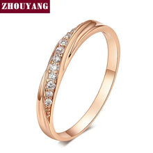 Load image into Gallery viewer, ZHOUYANG Wedding  Ring For Women Lovers Simple Cubic Zirconia Rose Gold Color Fashion Jewelry  ZYR314 ZYR317