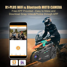 Load image into Gallery viewer, Freedconn R1 Plus Motorcycle Intercom Helmet Dash Cam Bluetooth Headsets Handsfree Communicator Video Record 1080P Interphone
